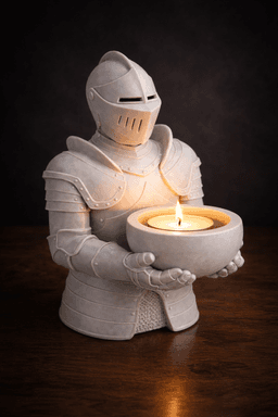 Knight Guardian Candle Holder STL | Medieval Fantasy Decor 3d model