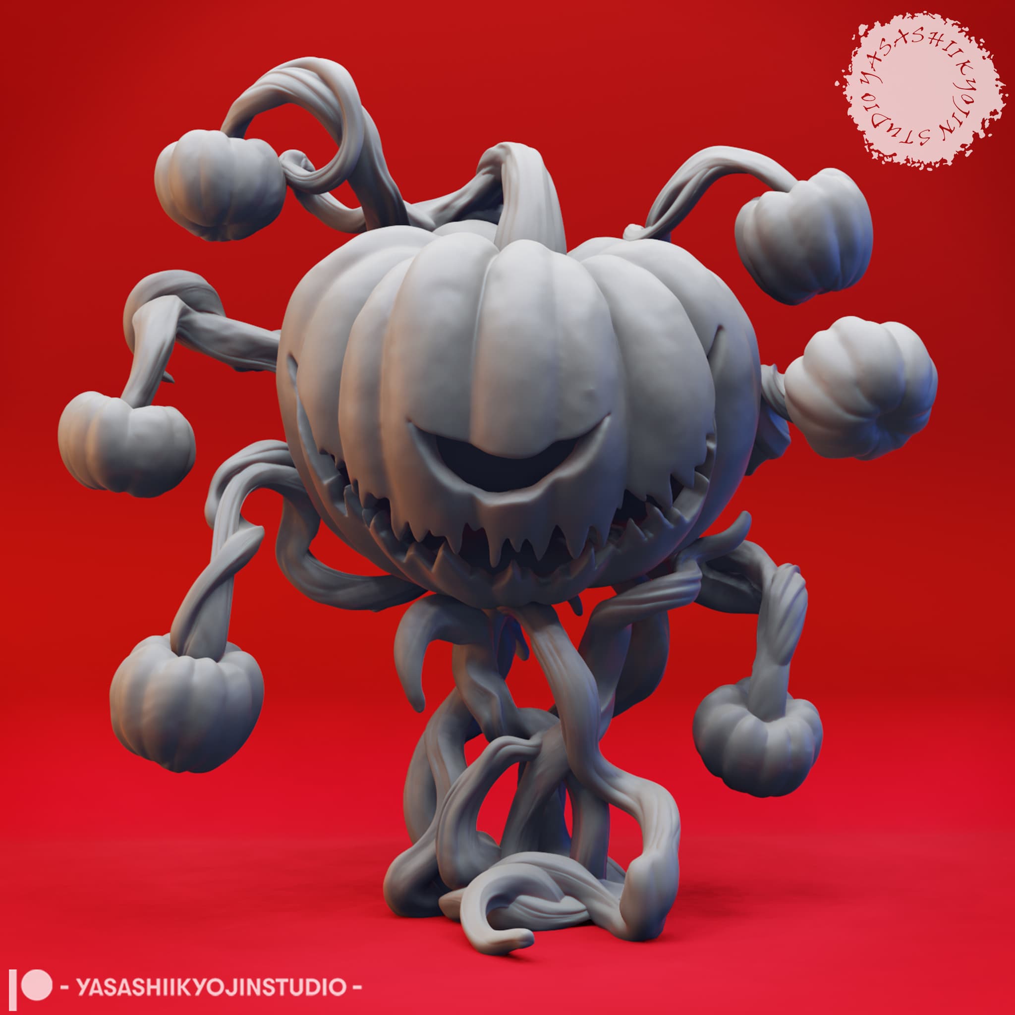 Pumpkin Beholder - Tabletop Miniature (Pre-Supported) 3d model