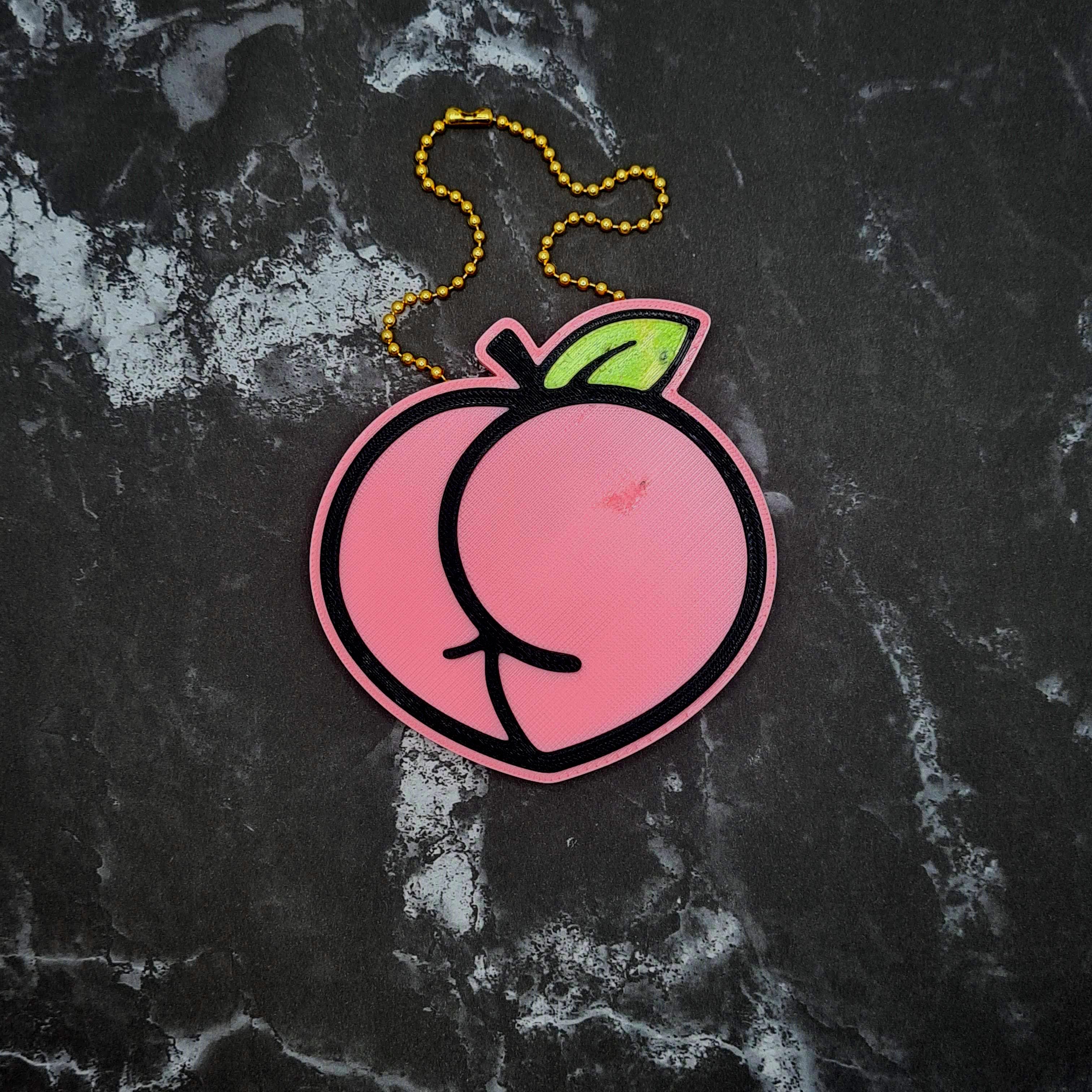 Peach Butt Charm (with outline) 3d model