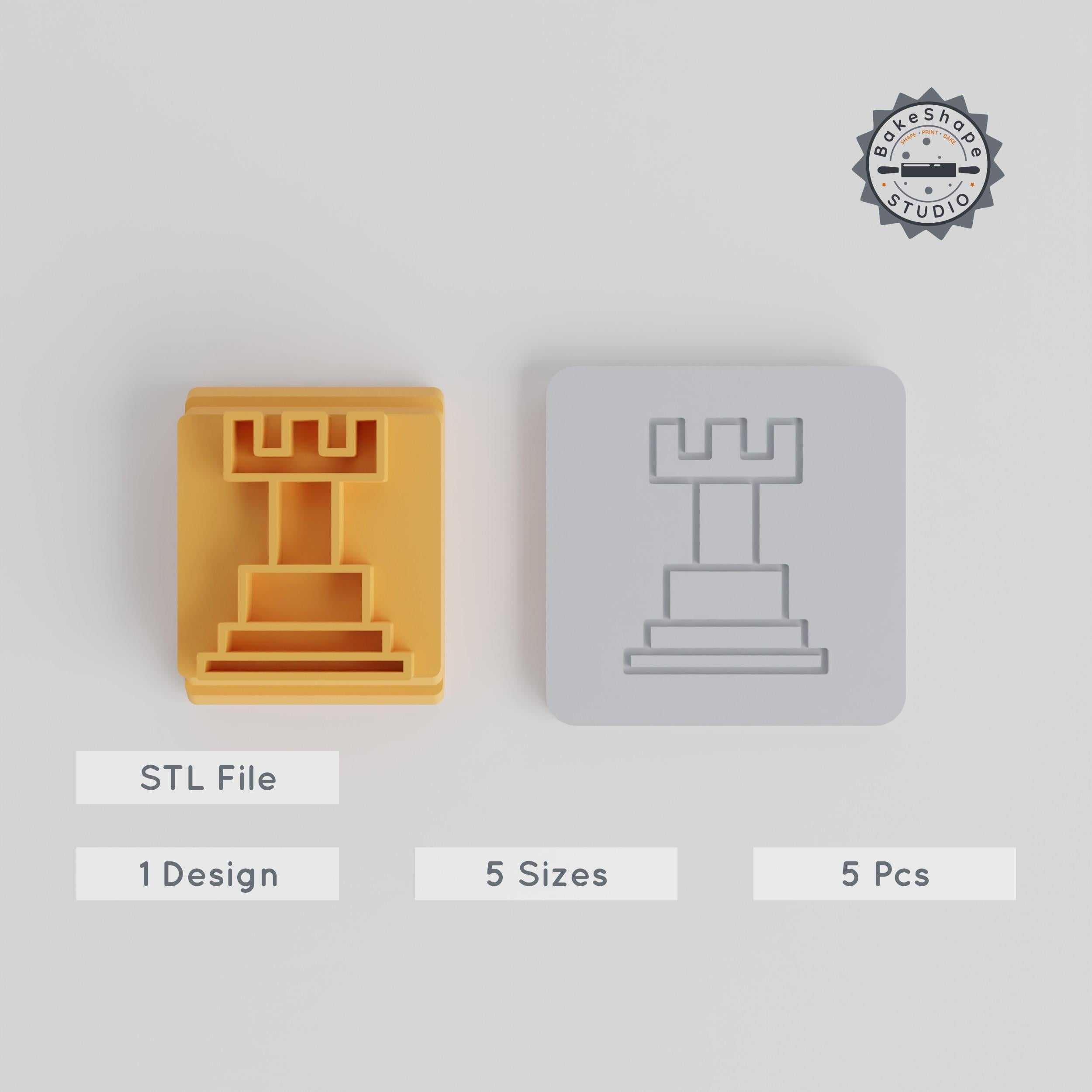 Chess Stamp Tile Set, 5 Sizes 20-40mm for Clay, Cookies, Fondant & Soft Materials PRODUCT_2315 3d model