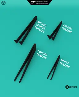 Tweezers 4-Piece Set 3d model