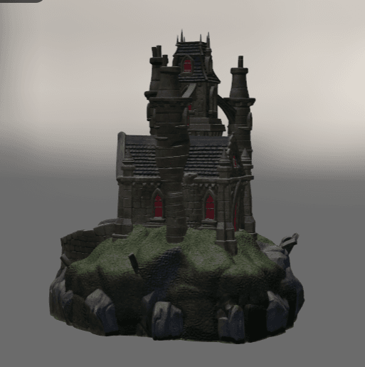 Shadowspire Gothic Manor STL File for 3D Print 3d model