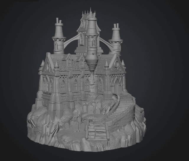 Shadowspire Gothic Manor STL File for 3D Print 3d model