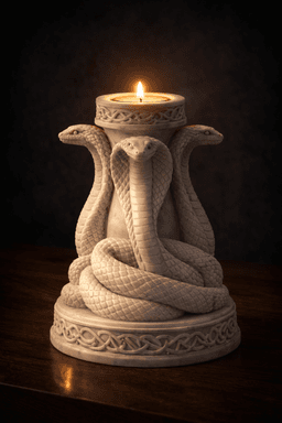 Triple Cobra Tealight Holder STL – Dark Snake Candle Decor 3d model