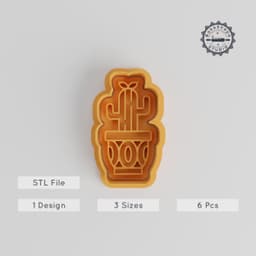 Cactus Shape Cutter & Stamp Set, Perfect for Cookies & Fondant, Includes 6 Pieces, Small Medium Large Sizes, Bohemian Desert Theme PRODUCT_4373 3d model