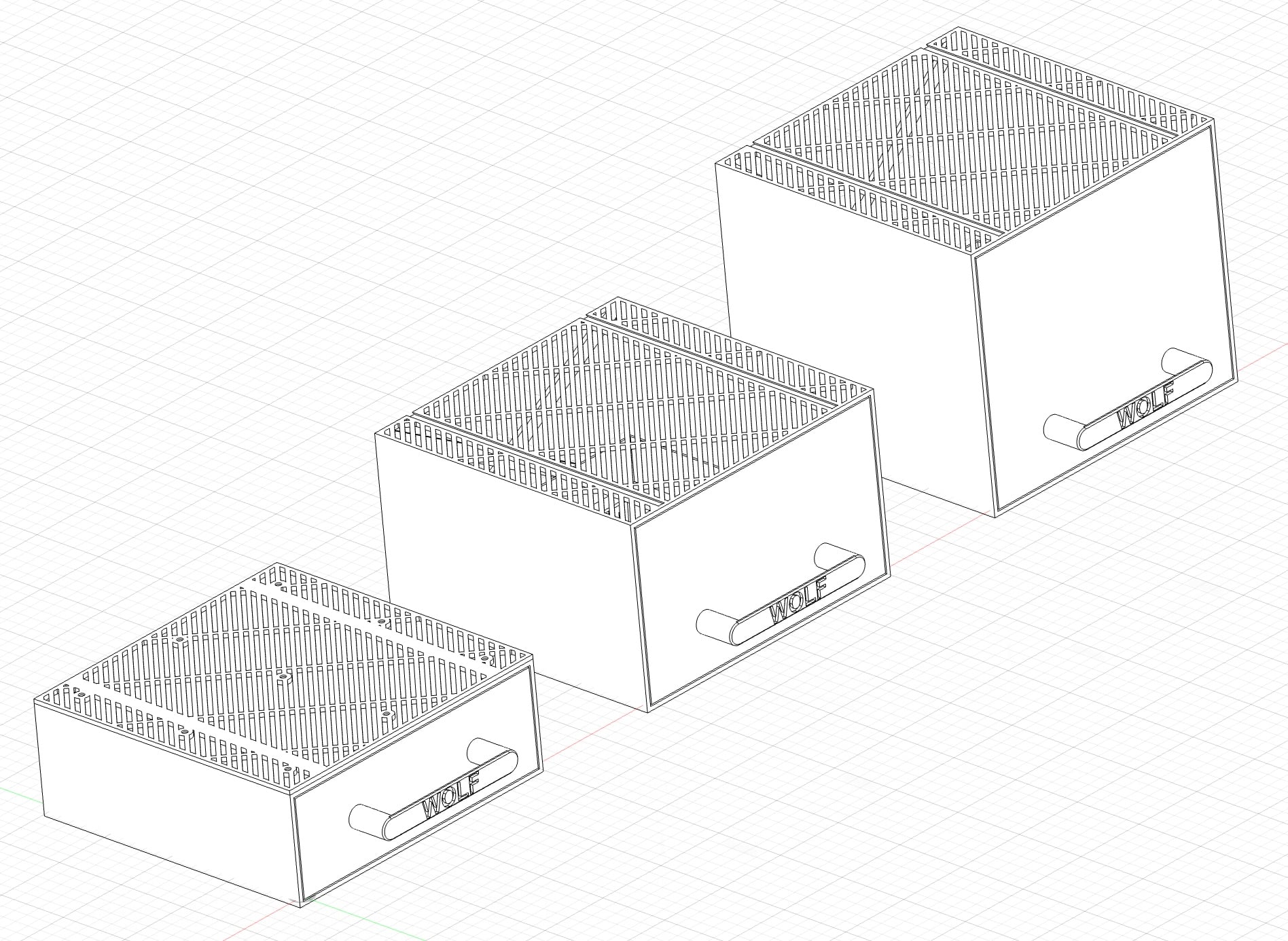 Stackable Multigrid Drawers System 3d model