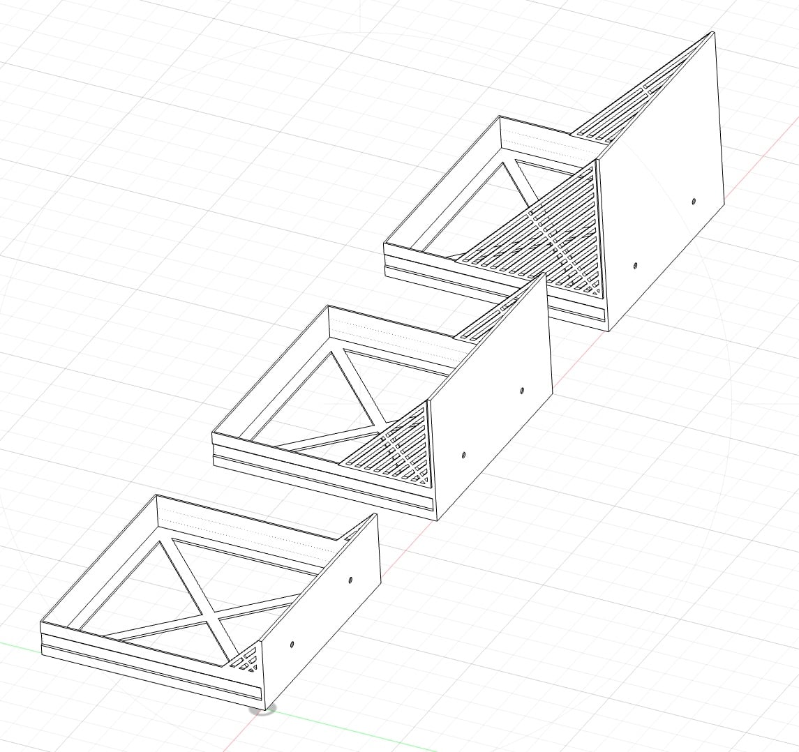Stackable Multigrid Drawers System 3d model