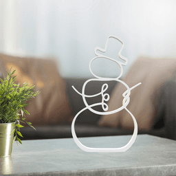 Snowman Line Art, Minimalist, Modern 3d model