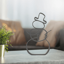 Snowman Line Art, Minimalist, Modern 3d model