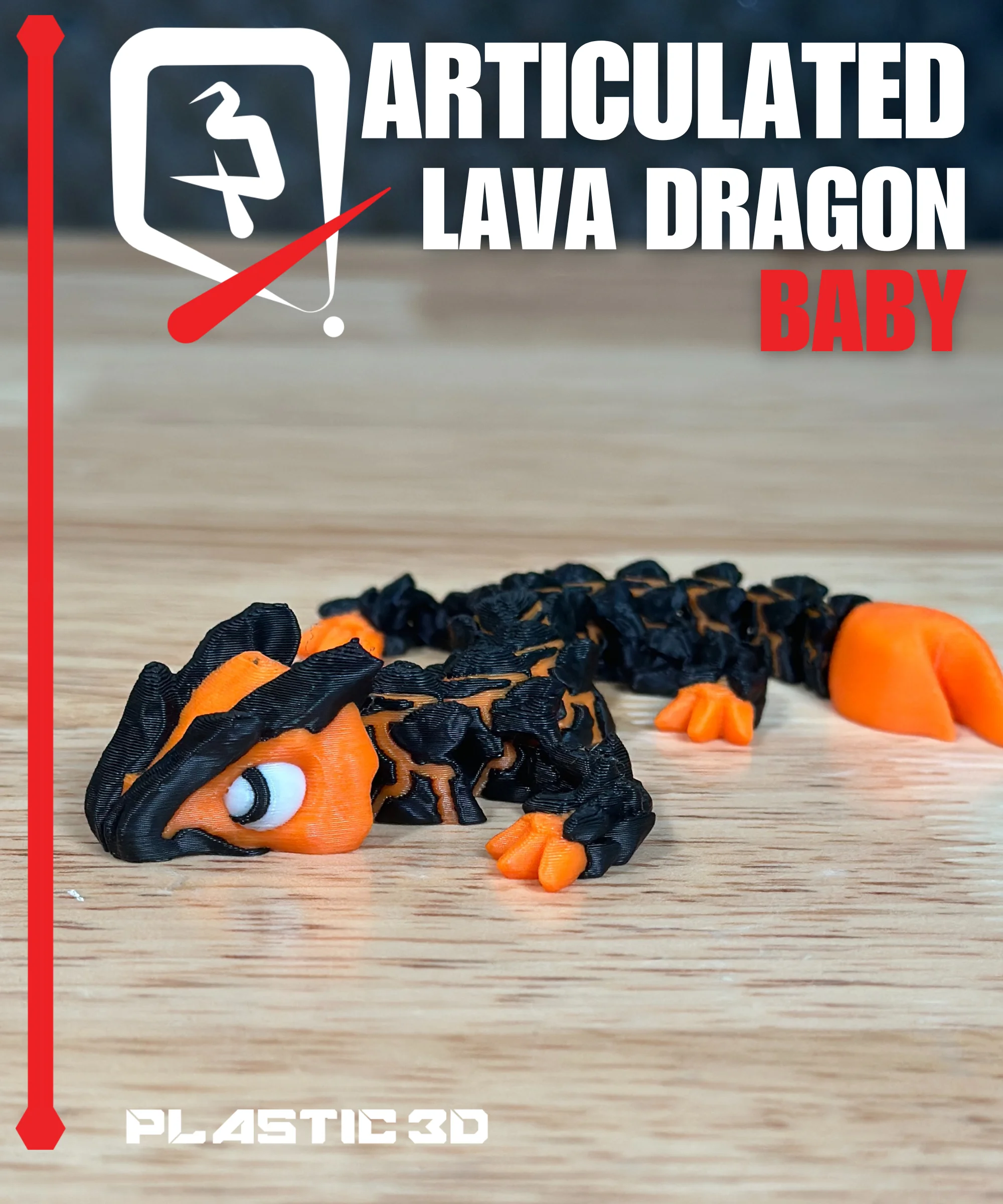 Articulated Lava Dragon- Baby 3d model