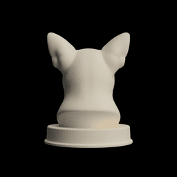 Chug (with chihuahua ears) Dog Bust with Nameplate - Personalized statue 3d model