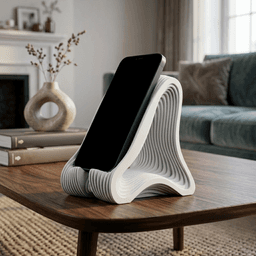 Parametric Waveform Phone Stand 3d model