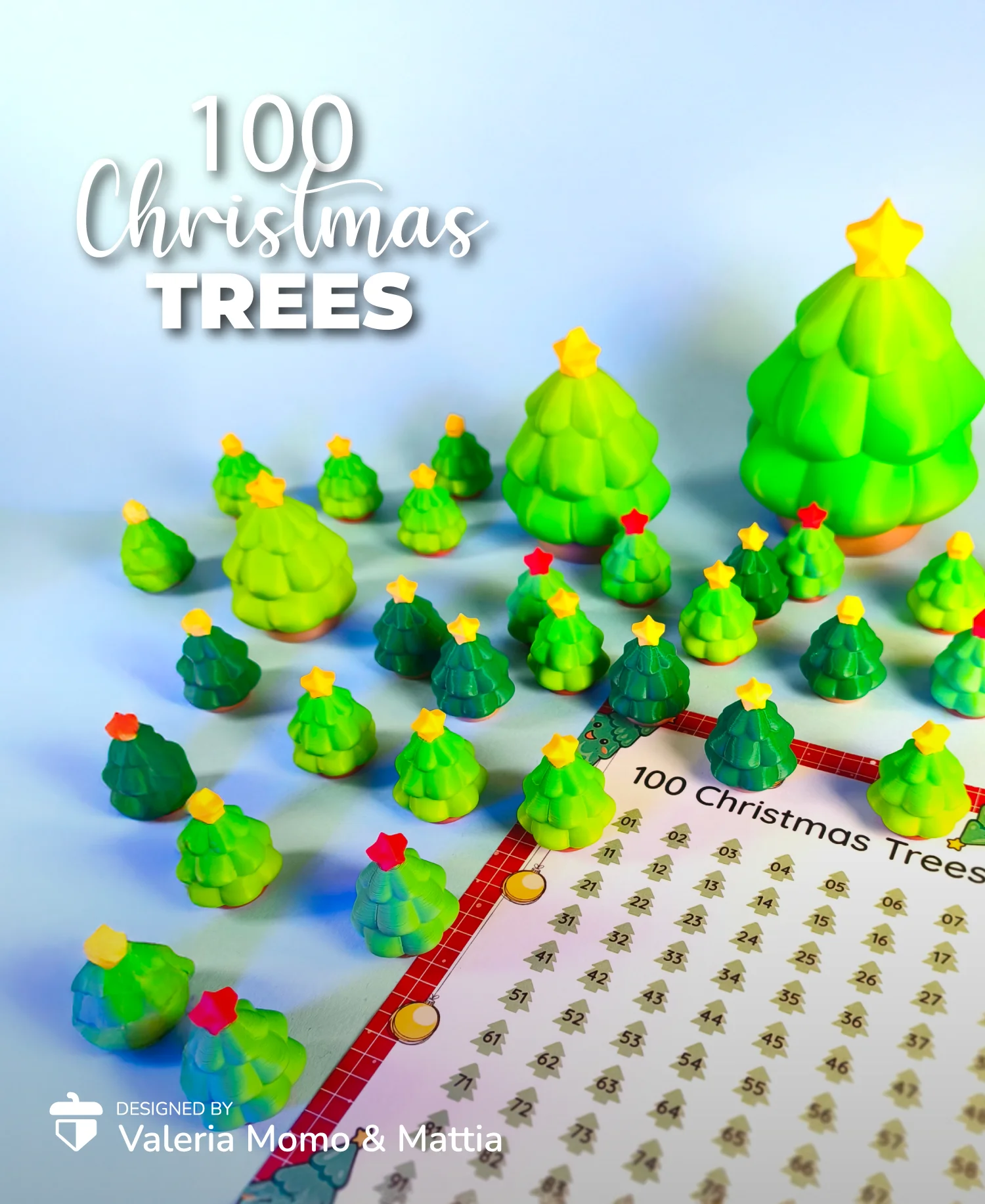 The 100 Hidden Christmas Trees Game + PDF! Xmas Game! 3d model