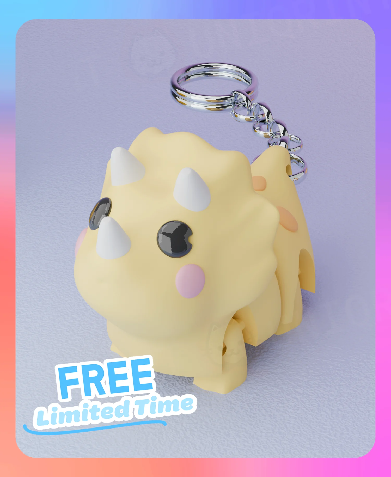 Flexi Triceratops Trecelia Keychain (Single Color) 3d model