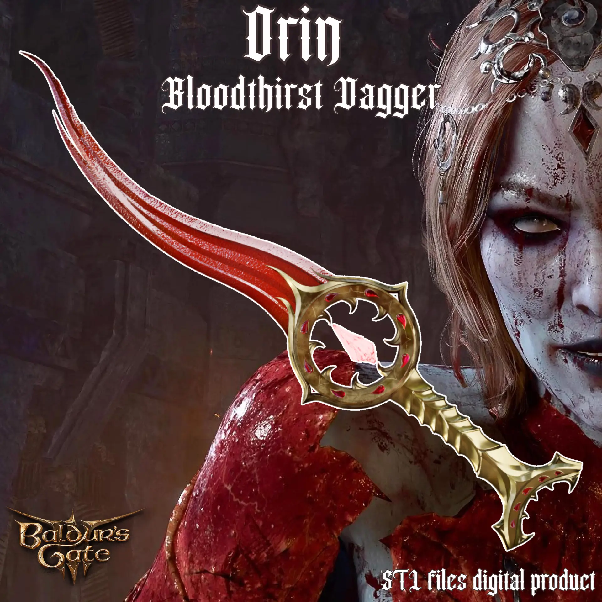 BLOODTHIRST DAGGER BALDURS GATE 3 3d model