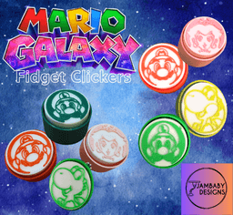 Mario Galaxy Fidget Clicker Keychains 3d model