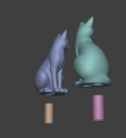 Sitting Cat Bookends and Piggy Bank - Cat Bookend Set - Cat Coin Bank 3d model