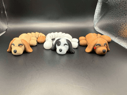 Cute Tiny Articulated Doggie with Paws (3 tail length options) 3d model
