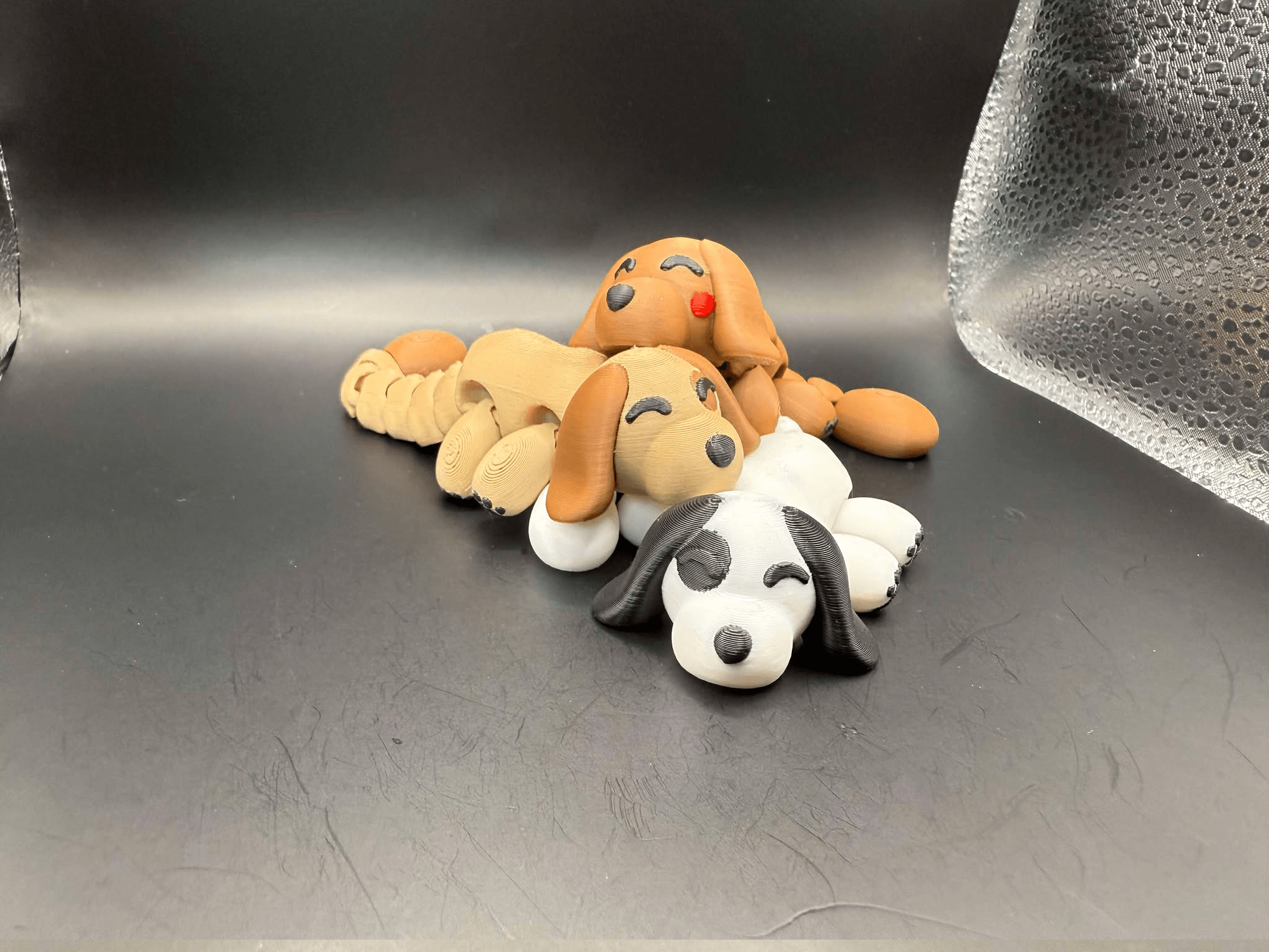 Cute Tiny Articulated Doggie with Paws (3 tail length options) 3d model