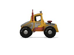 Yellow Monster Truck with Movements 3d model