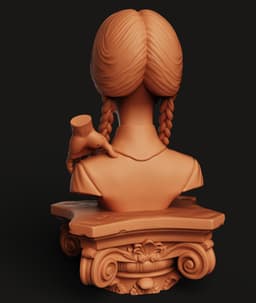 Wednesday Addams Bust STL | Gothic 3D Print | Thing Hand 3d model