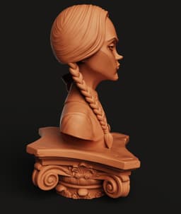 Wednesday Addams Bust STL | Gothic 3D Print | Thing Hand 3d model