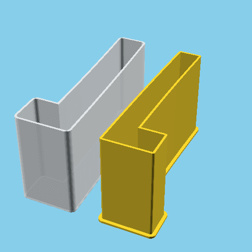 LATIN SMALL LETTER L, nestable box (v1) 3d model