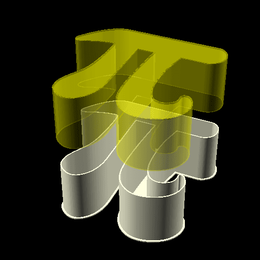 Letter Pi, nestable box (v1) 3d model