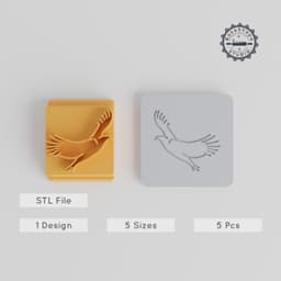 Eagle Stamp Tile Set, 5 Sizes (20-40mm), Perfect for Clay, Cookies & Fondant, Animal Motif, Majestic Bird, Soaring Raptor Collection PRODUCT_3704 3d model