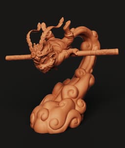 Sun Wukong STL | Monkey King 3D Print | Cloud Staff Pose 3d model