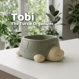 Minimalist Turtle Desktop Organizer / Cute Storage Bin 3d model
