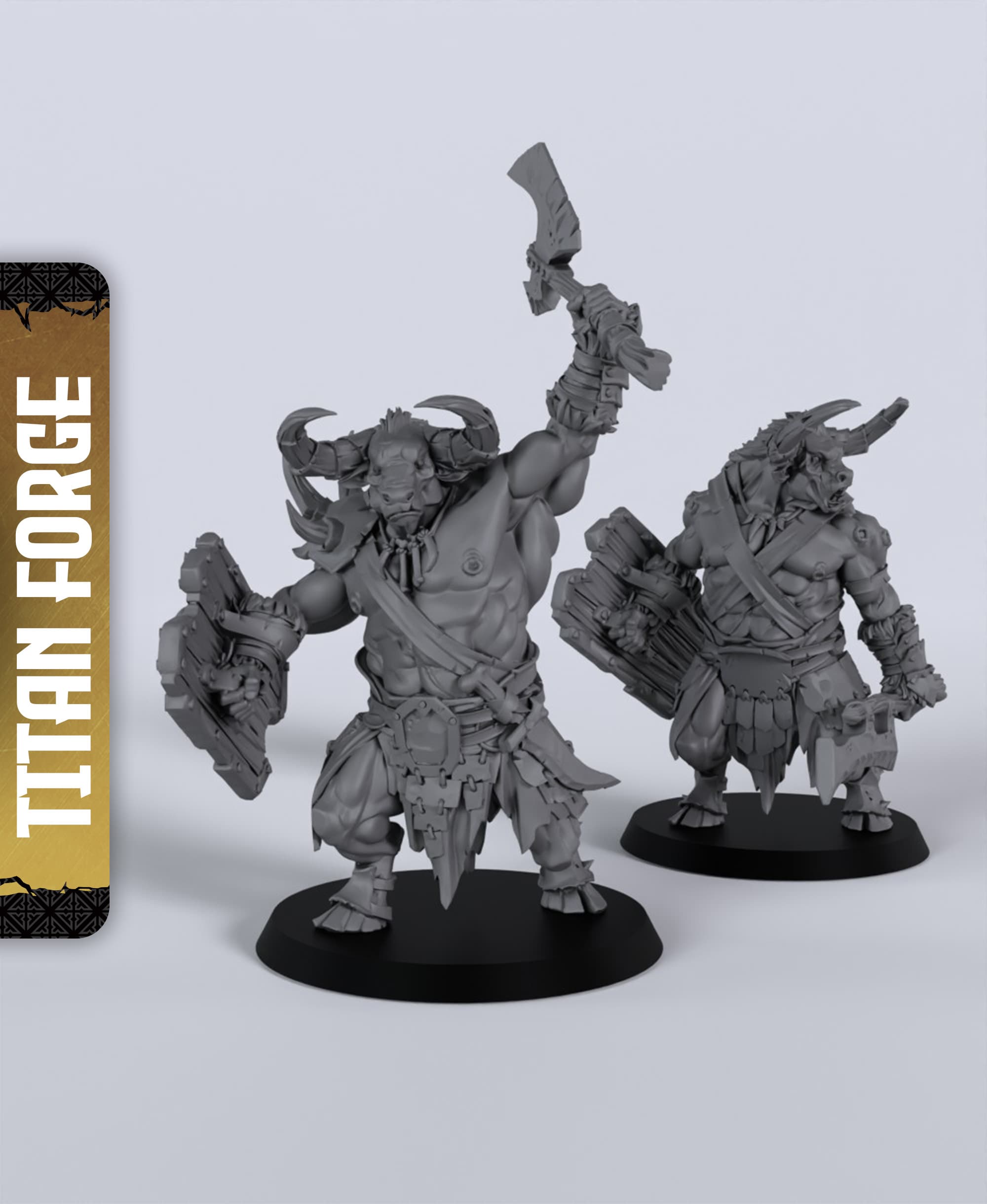 Dark Wood Minotaurs - With Free Dragon - 5e DnD Inspired for RPG and Wargamers 3d model