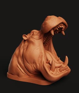 Hippo Head Controller Stand | Universal Gaming Remote Holder | Desk Organizer 3d model