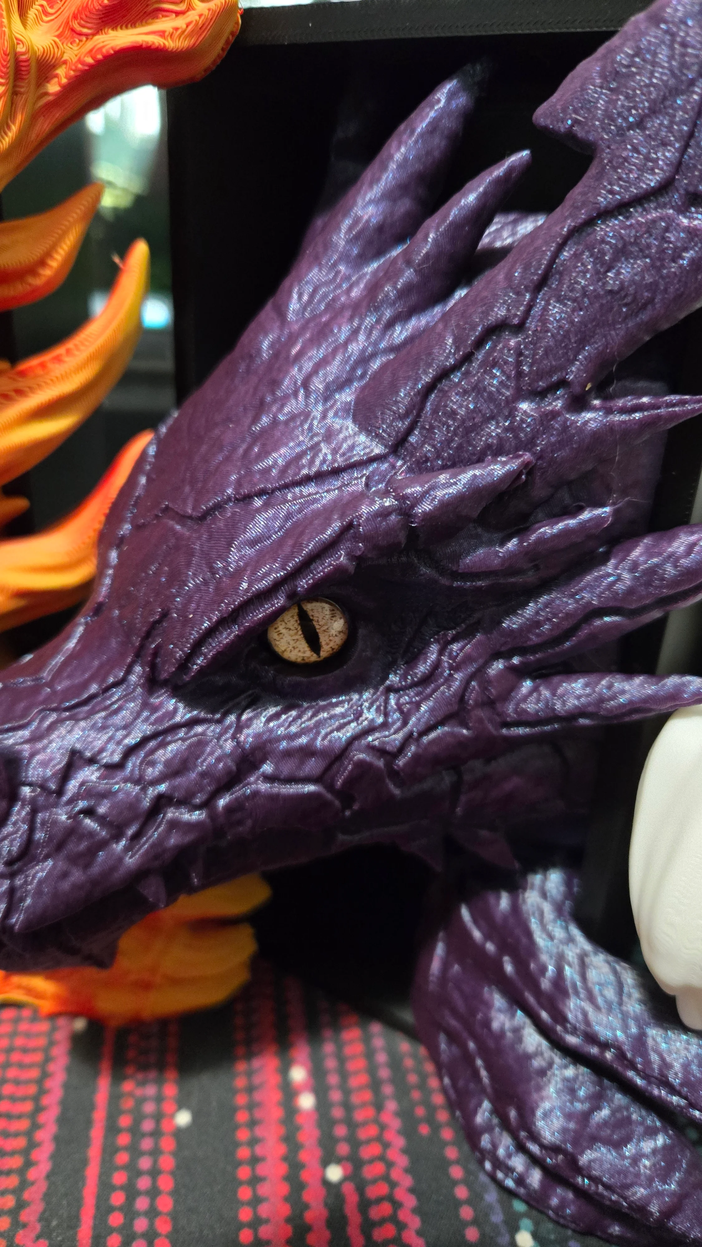 Galaxy PLA. Supports are a pain - I lose part of a claw when removing mine but still looks great!