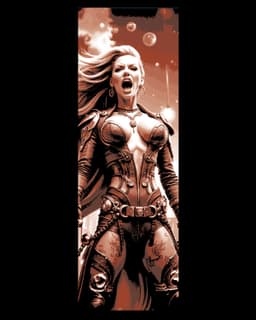 Fantasy superheroine unleashes her rage and power - Set of bookmarks 3d model
