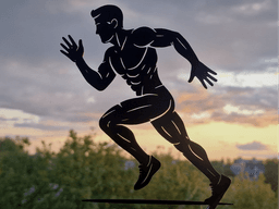Running Athlete Silhouette 2D Wall Art.3mf 3d model