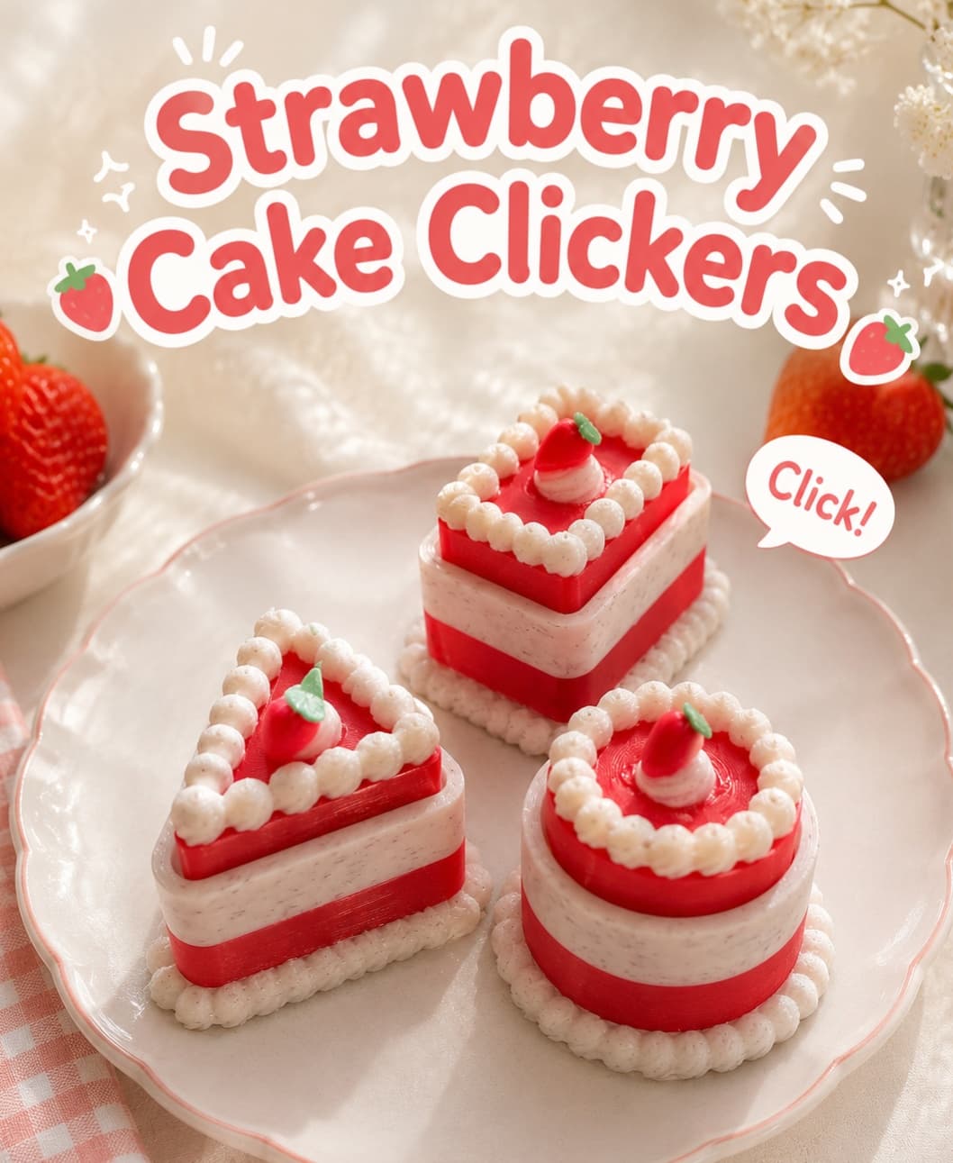 Strawberry Cake Clickers 3d model