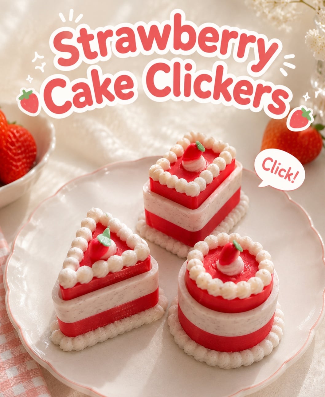 Strawberry Cake Clickers 3d model