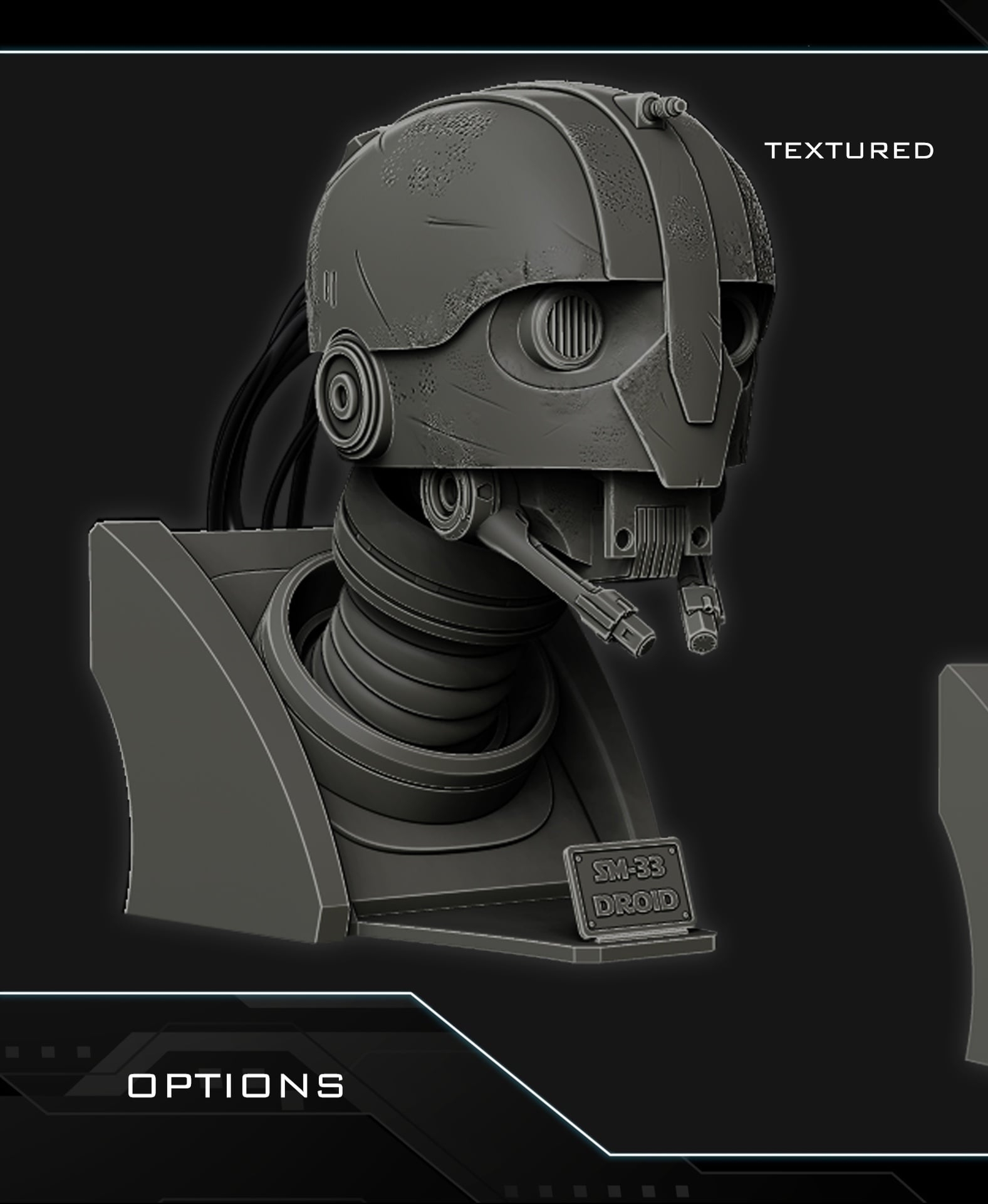 SM33 droid bust 3d model