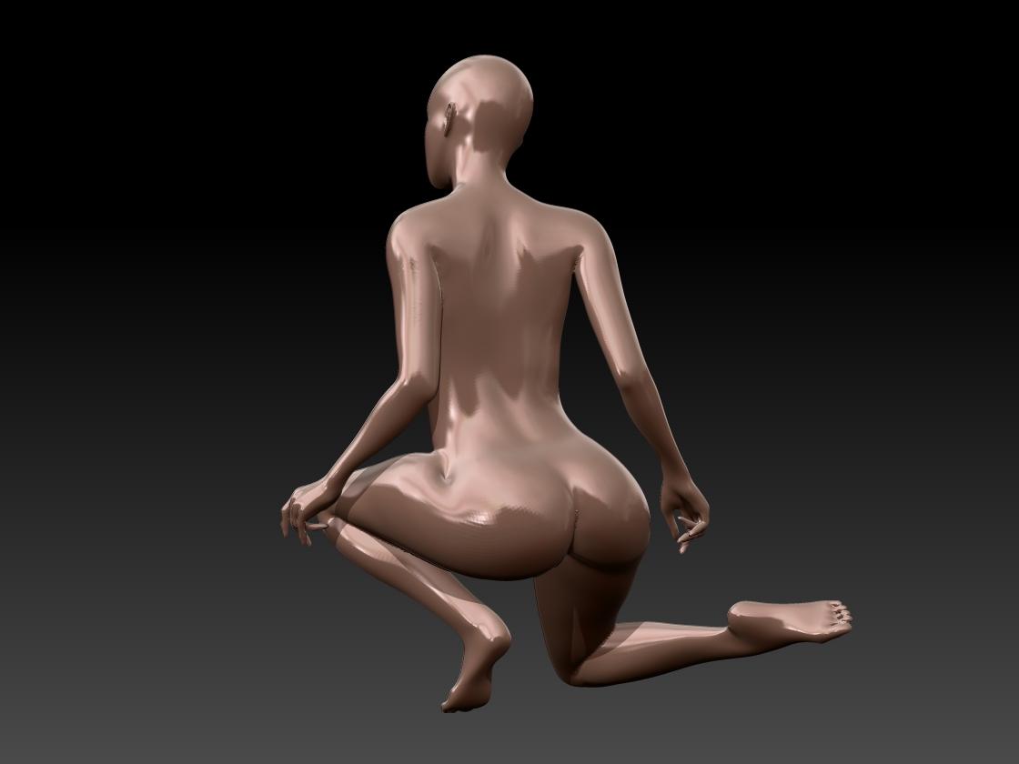 crouching woman.stl 3d model
