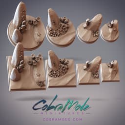 Stone Reef Base Pack (8pcs) - Round and Square Versions 3d model