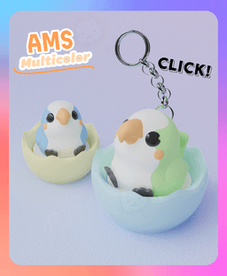 Quaker Parrot Clicker & Keychain (Multicolor) 3d model