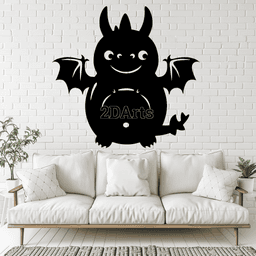 Cute Dragon 2D Wall Art/Window Art - Digital STL & SVG File for 3D Printing or Laser Cutting 3d model