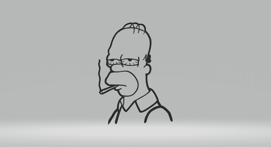 Homer Junkie Simpson  Meme 2D-Art.stl 3d model