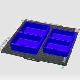 Storage Container Organizer Boxes with Snap Lock in 4 Sizes 3d model