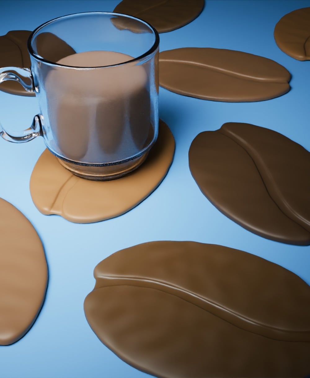 Coffee Bean Coaster 3d model