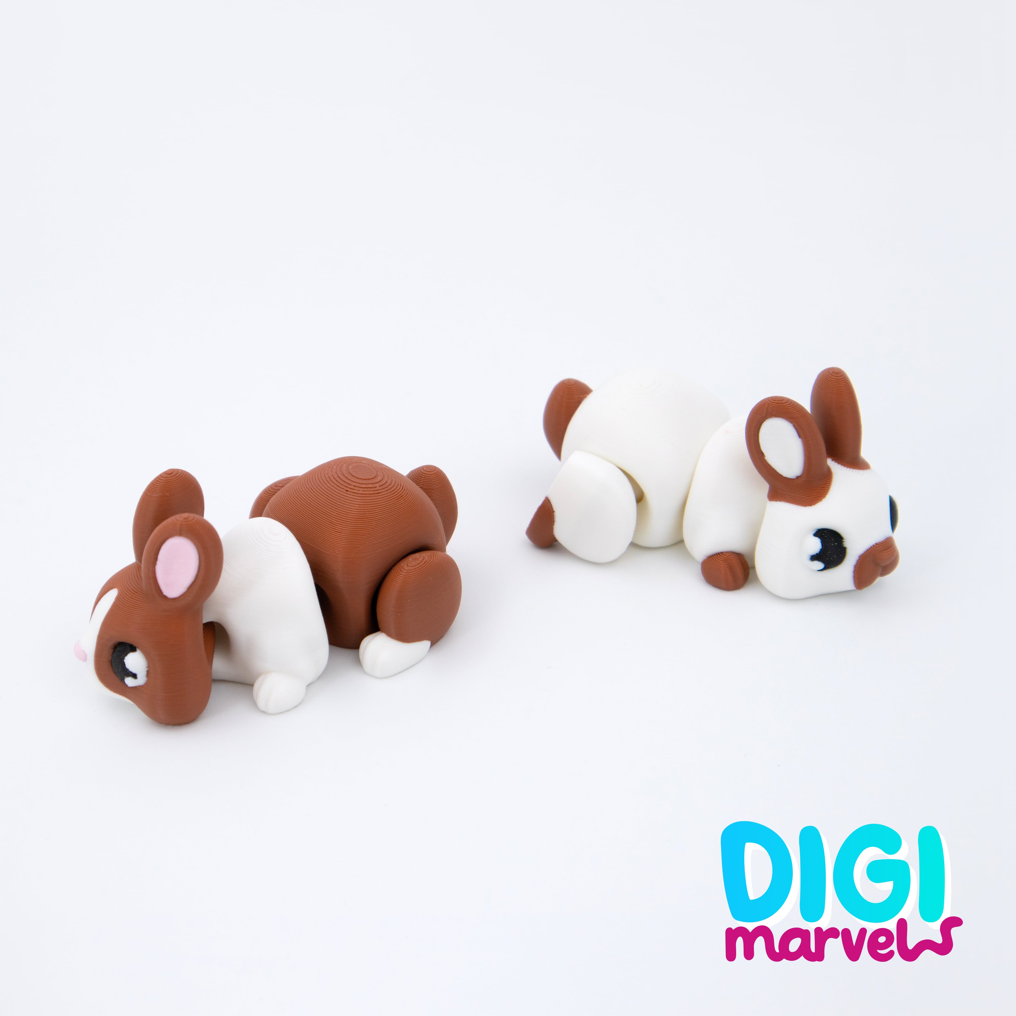 Tiny Rabbits Flexi + Keychain 3d model
