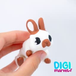 Tiny Rabbits Flexi + Keychain 3d model