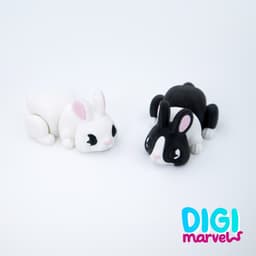 Tiny Rabbits Flexi + Keychain 3d model