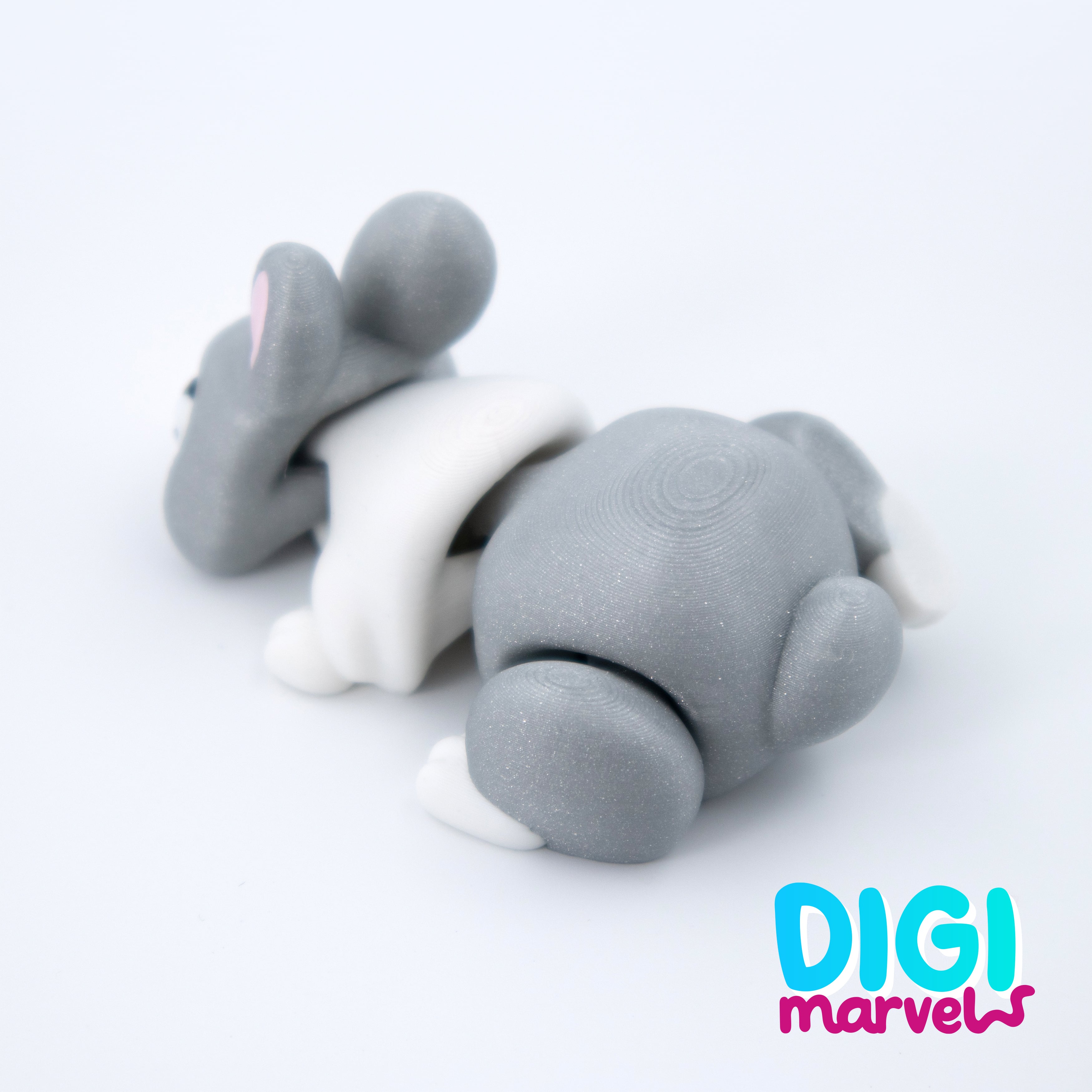 Tiny Rabbits Flexi + Keychain 3d model